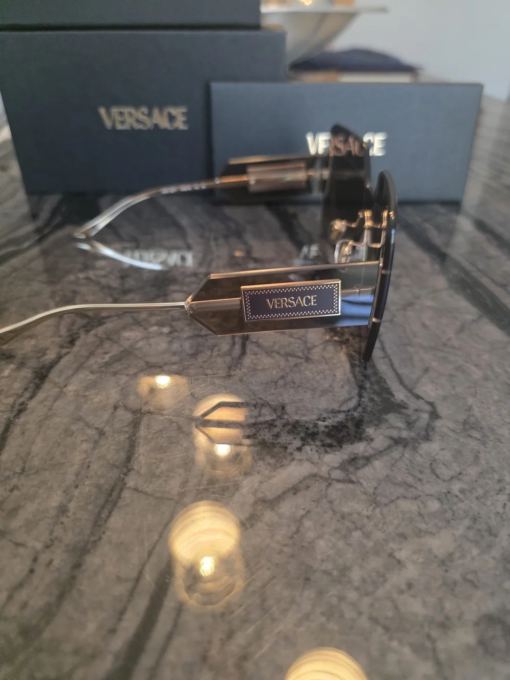 NWT Versace Women's Oversized Square Rimless Sunglasses